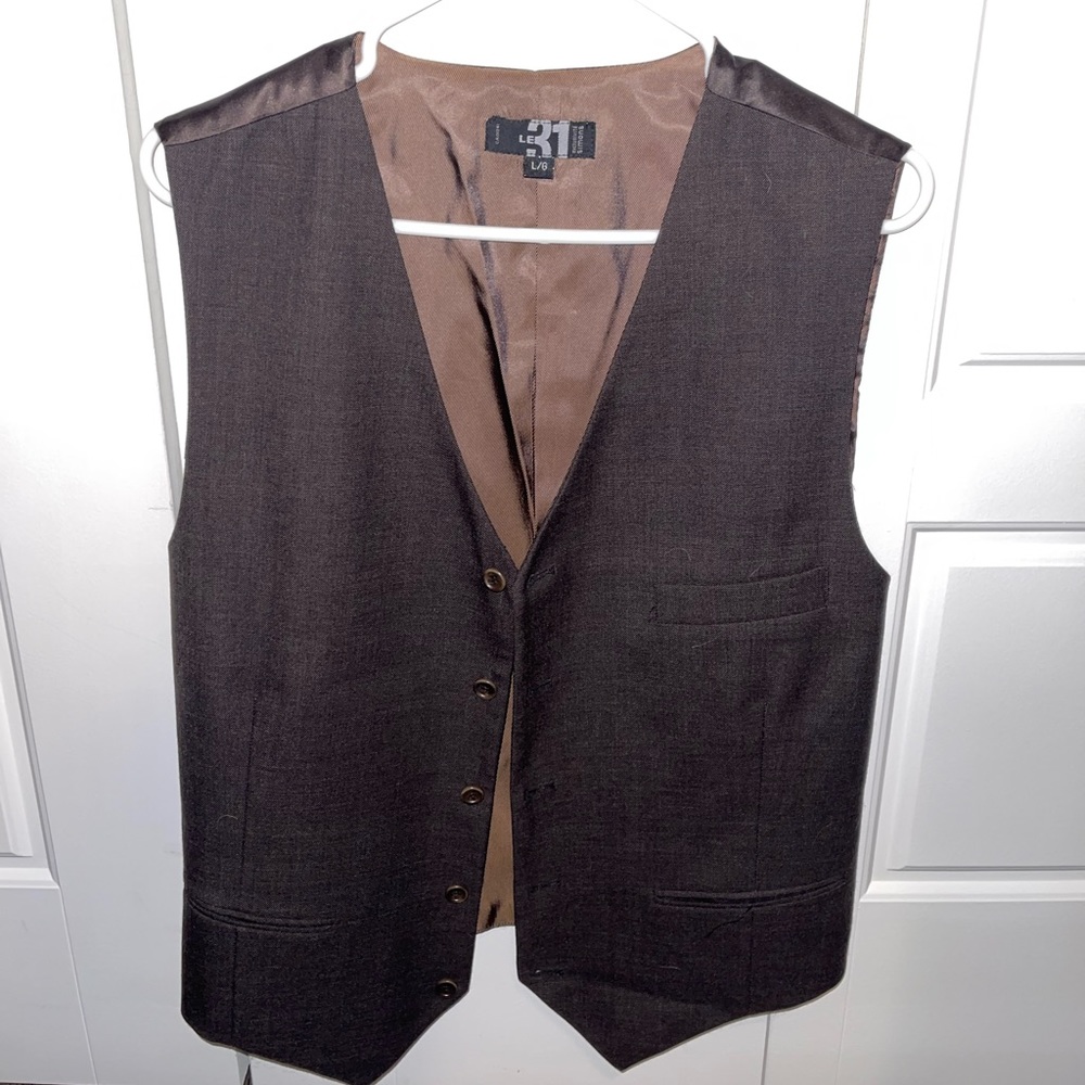 SIMONS Label 31, Brown Vest Gilet, Size Large, slim fit, used like new